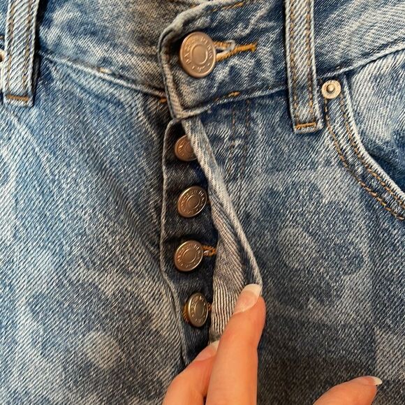 PacSun High Rise Straight Button Fly Flowered Jeans. Size 24. - Picture 10 of 10